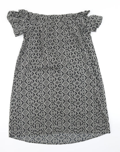 Atmosphere Womens Black Geometric  A-Line  Size 8