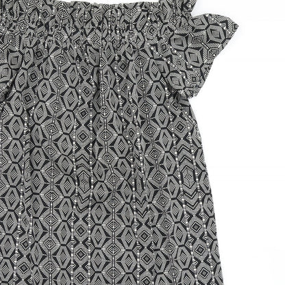 Atmosphere Womens Black Geometric  A-Line  Size 8