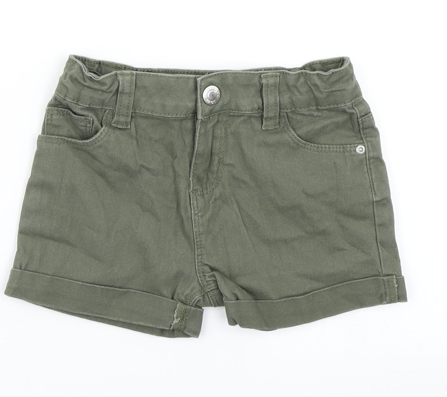 Denim Co Girls Green  Denim Cargo Shorts Size 3-4 Years