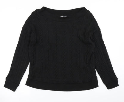 Nutmeg Womens Black  Knit Basic T-Shirt Size 12