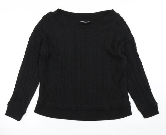 Nutmeg Womens Black  Knit Basic T-Shirt Size 12