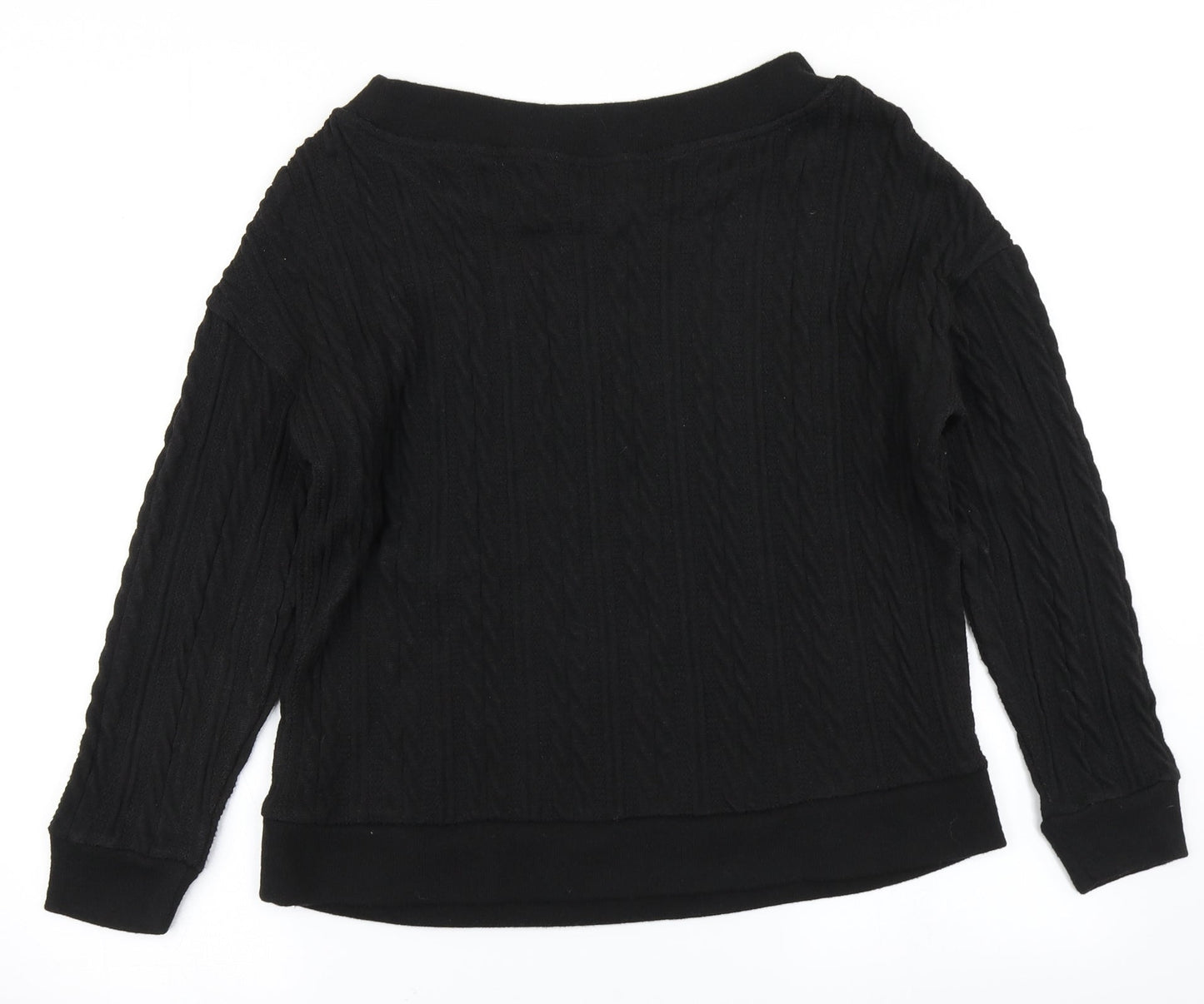Nutmeg Womens Black  Knit Basic T-Shirt Size 12