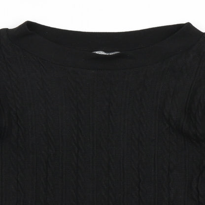 Nutmeg Womens Black  Knit Basic T-Shirt Size 12
