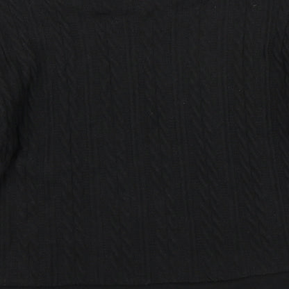 Nutmeg Womens Black  Knit Basic T-Shirt Size 12
