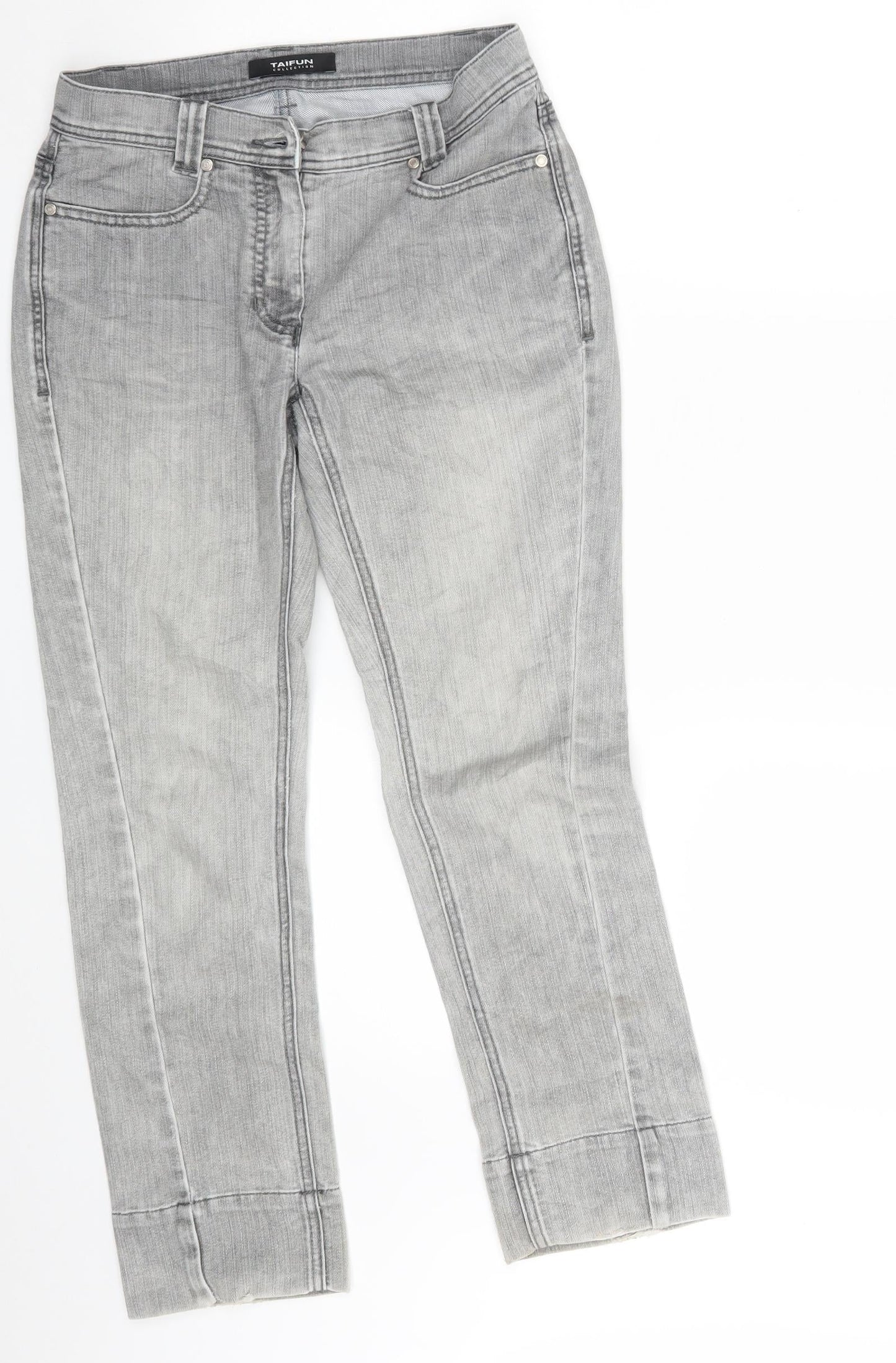 Taifun Womens Grey  Denim Cropped Jeans Size 28 in L25 in