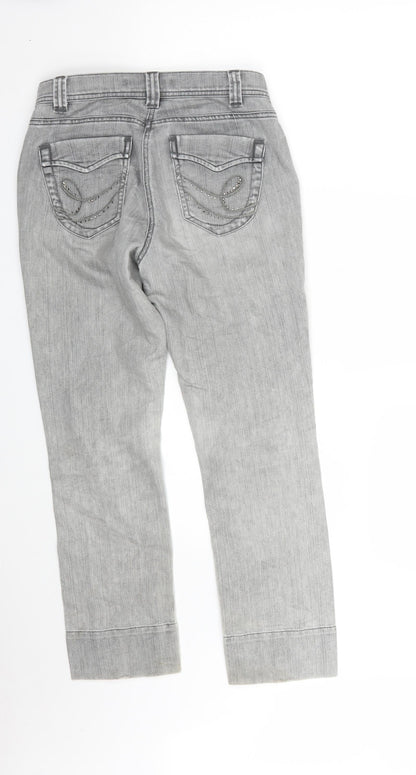 Taifun Womens Grey  Denim Cropped Jeans Size 28 in L25 in