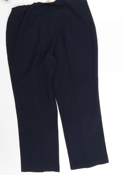 Womens UK Size 16 Vida Vi Regular Fit Dress Pants Blue Trousers