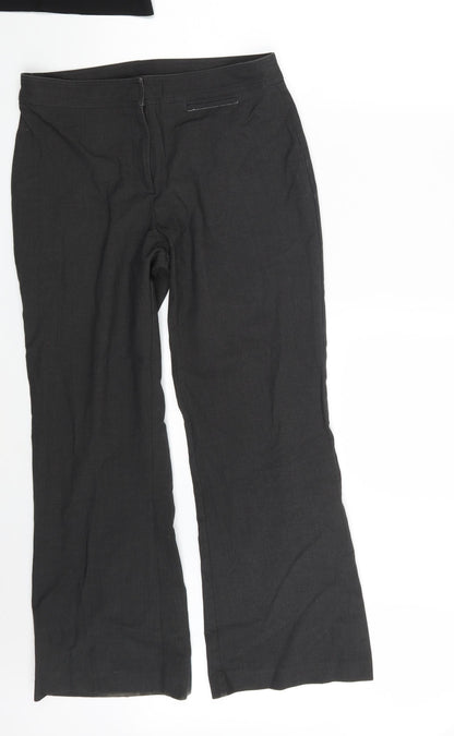 Womens UK Size 30 in Trutex Regular Fit Dress Pants Black Trousers