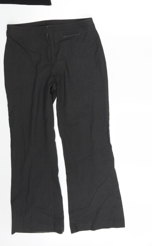 Womens UK Size 30 in Trutex Regular Fit Dress Pants Black Trousers