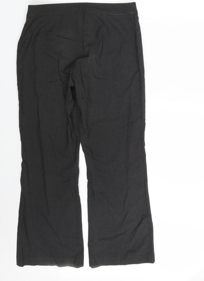 Womens UK Size 30 in Trutex Regular Fit Dress Pants Black Trousers