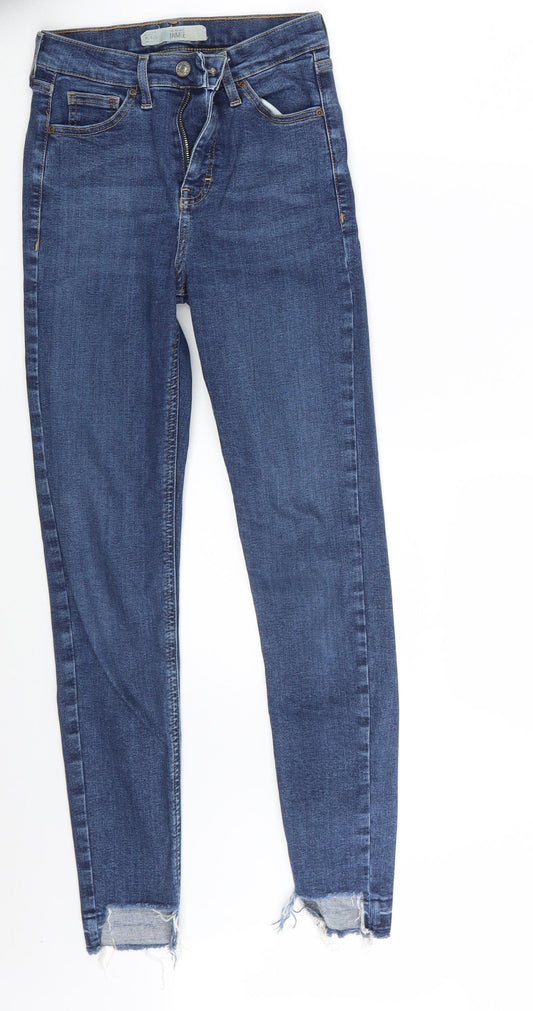 Topshop Womens Blue  Denim Skinny Jeans Size 24 in L28 in
