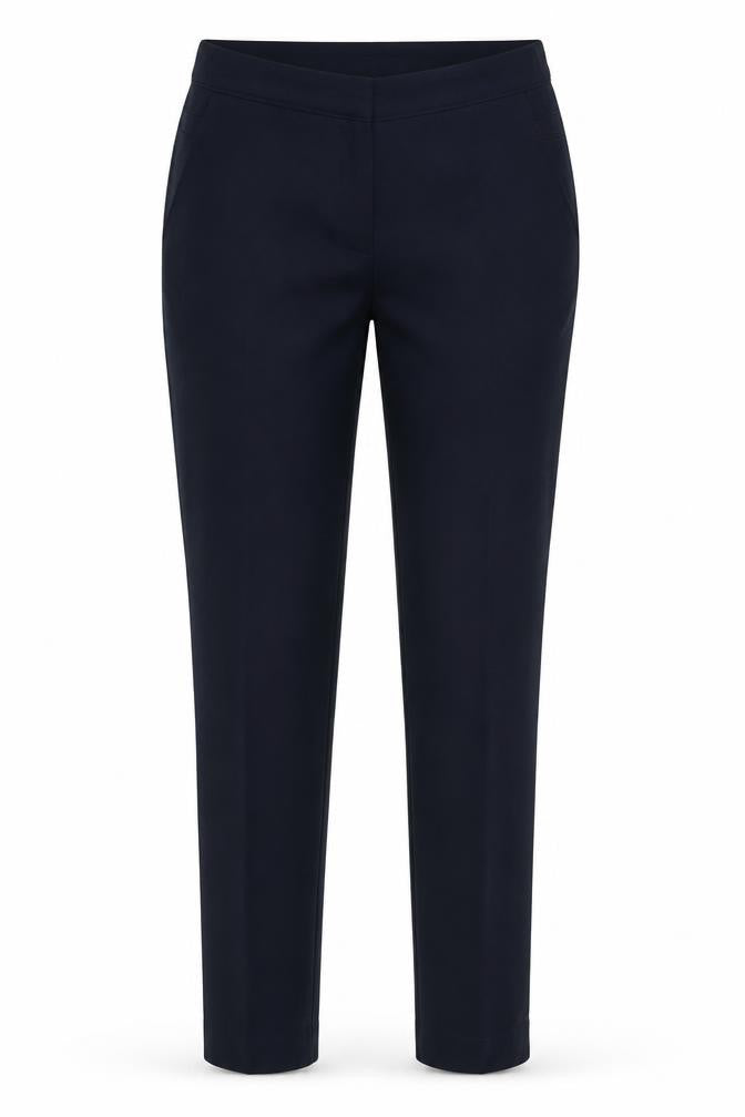 Front view of Atmosphere women’s blue chino trousers, size UK 10, 30-inch leg