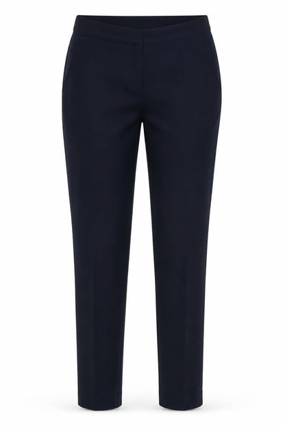 Front view of Atmosphere women’s blue chino trousers, size UK 10, 30-inch leg