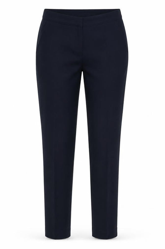 Front view of Atmosphere women’s blue chino trousers, size UK 10, 30-inch leg