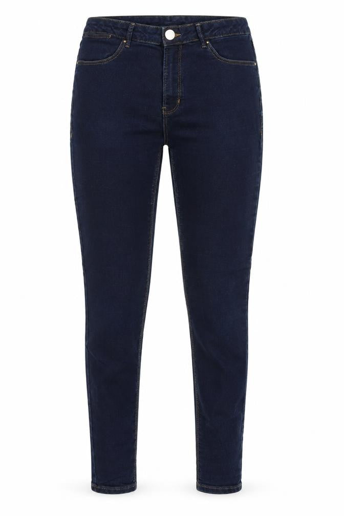 Front view of Dorothy Perkins women’s blue denim skinny jeans, size UK 10, 30-inch leg