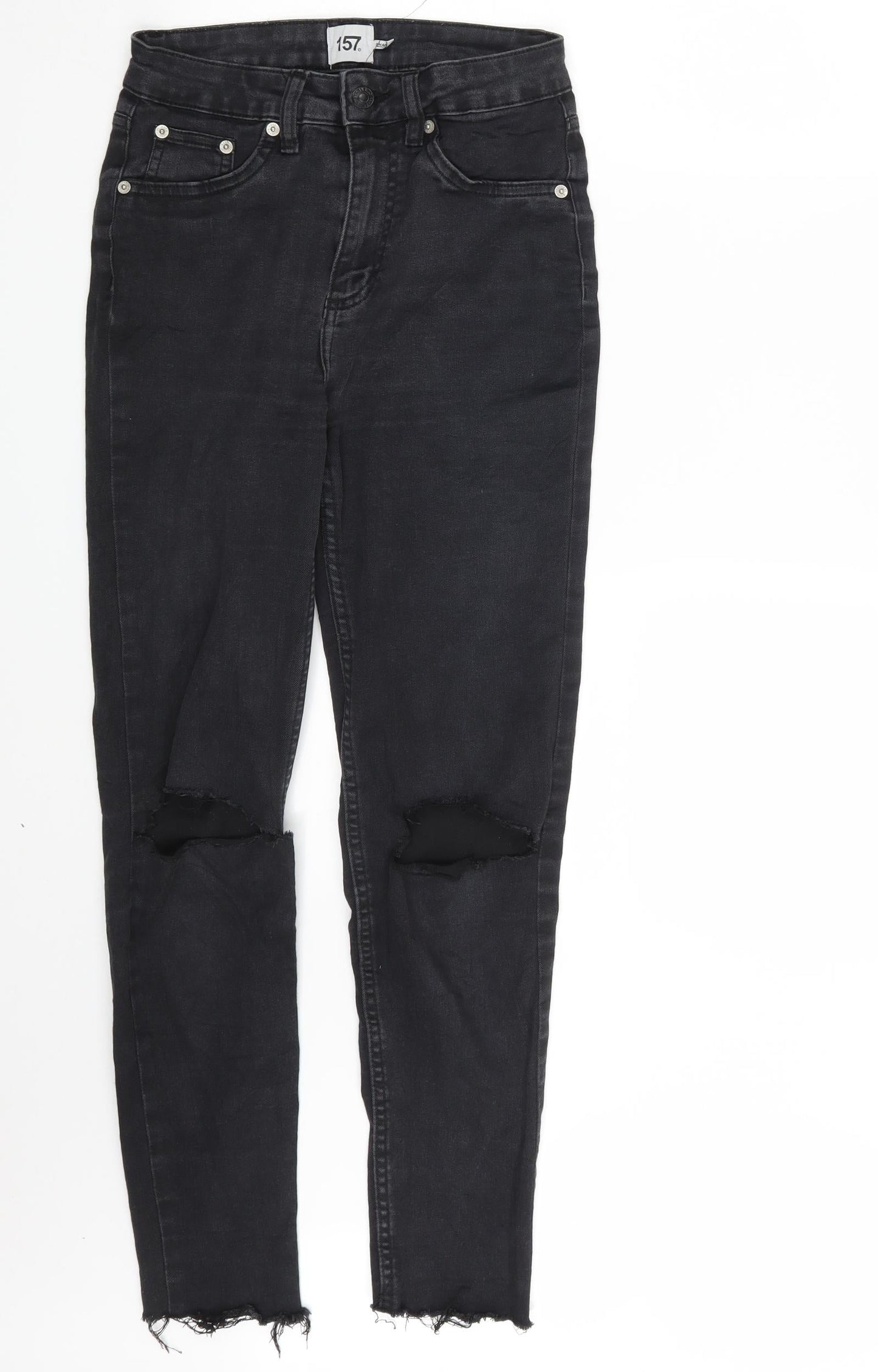 157 Womens Black  Denim Skinny Jeans Size S L28 in