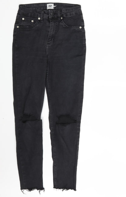 157 Womens Black  Denim Skinny Jeans Size S L28 in