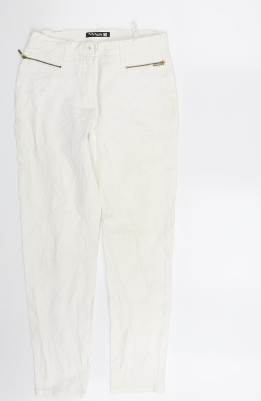Betty Barclay Womens Ivory  Denim Skinny Jeans Size 10 L28 in