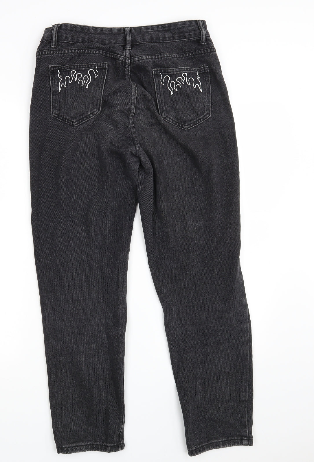 SheIn Womens Black  Denim Straight Jeans Size M L27 in