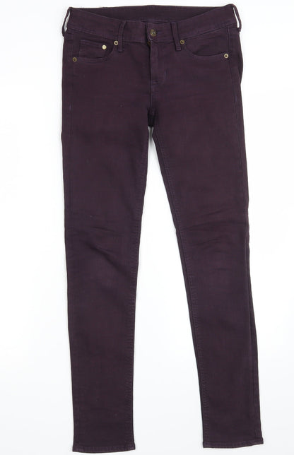 Womens UK Size 27 in H&M Slim Fit Skinny Purple Jeans