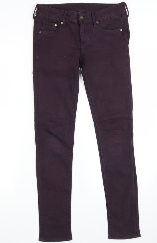 Womens UK Size 27 in H&M Slim Fit Skinny Purple Jeans