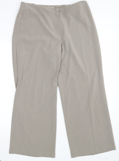 Womens UK Size 16 M&S Regular Fit Dress Pants Beige Trousers