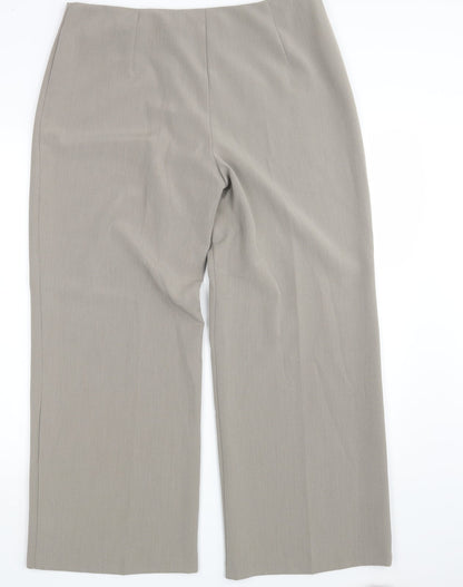 Womens UK Size 16 M&S Regular Fit Dress Pants Beige Trousers