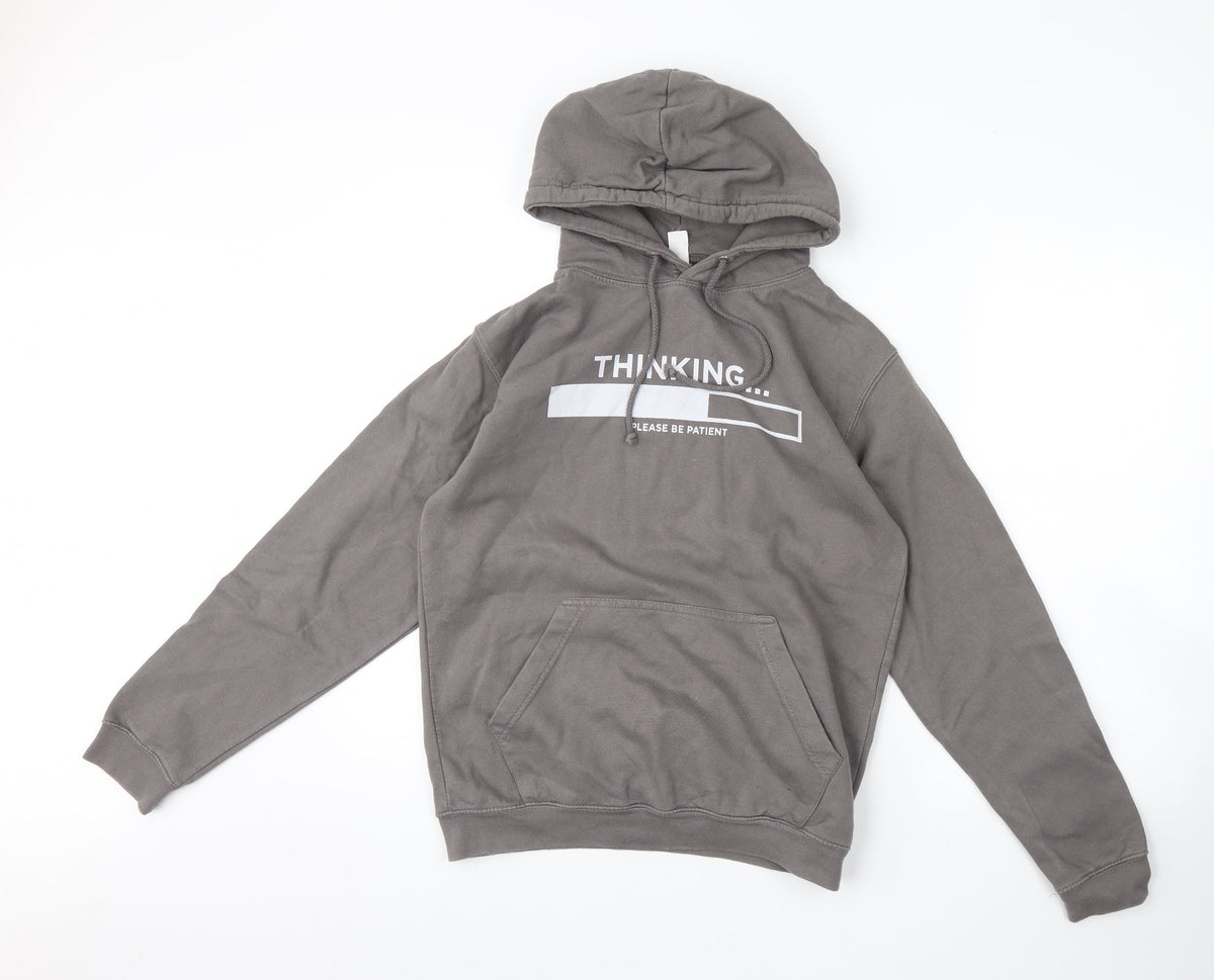 Additional front view of awd women’s grey pullover hoodie, size XS