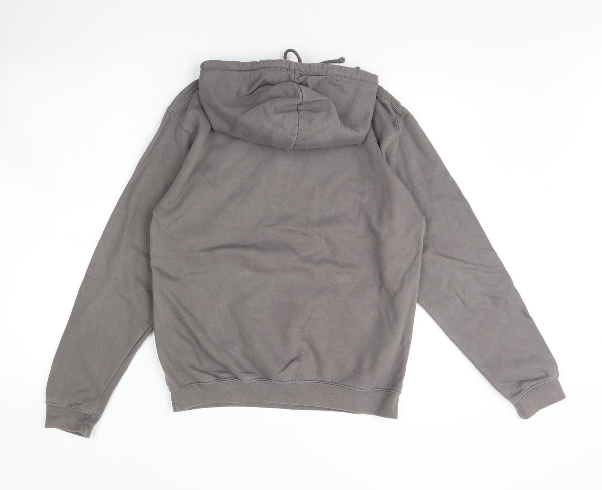 Back view of awd women’s grey pullover hoodie, size XS