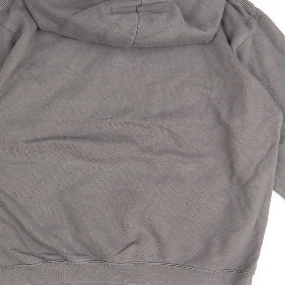 Brand and care label for awd women’s grey pullover hoodie, size XS