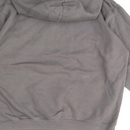 Brand and care label for awd women’s grey pullover hoodie, size XS