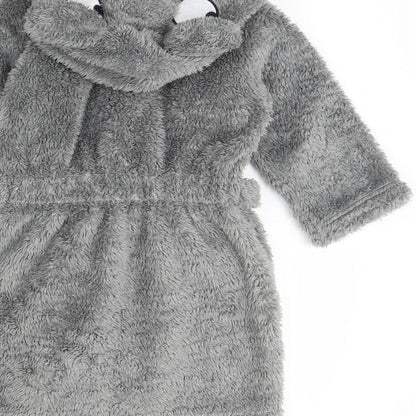 m&s Boys Grey Solid Fleece  Gown Size 2 Years