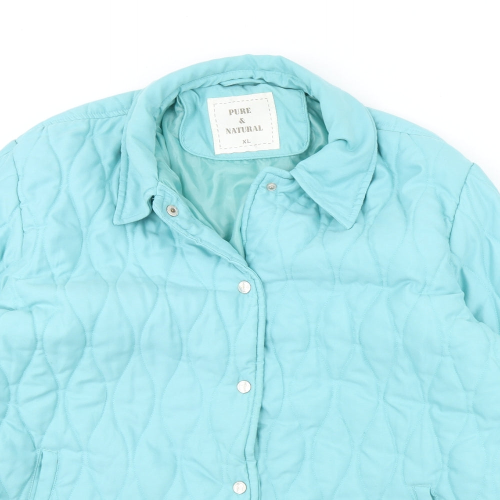 Womens UK Size XL Pure & natural Blue Rain Coat