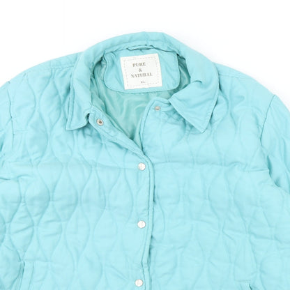 Womens UK Size XL Pure & natural Blue Rain Coat