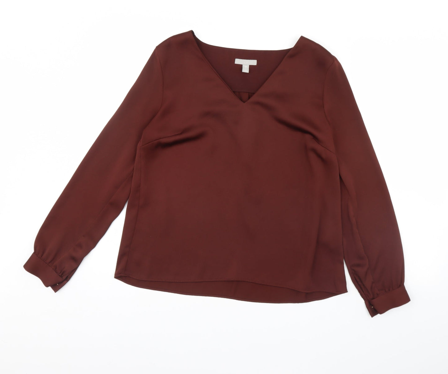 Womens UK Size 10 H&M Brown Basic Blouse