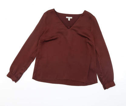 Womens UK Size 10 H&M Brown Basic Blouse