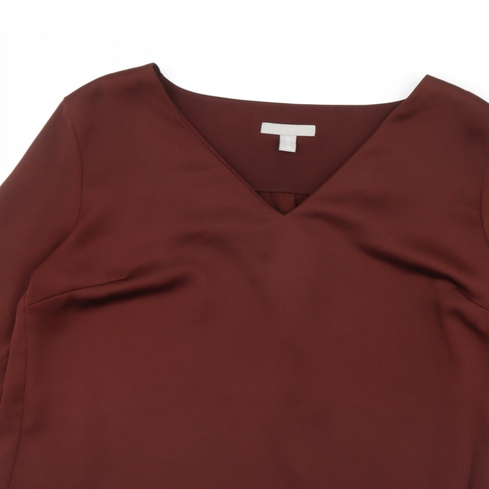 Womens UK Size 10 H&M Brown Basic Blouse
