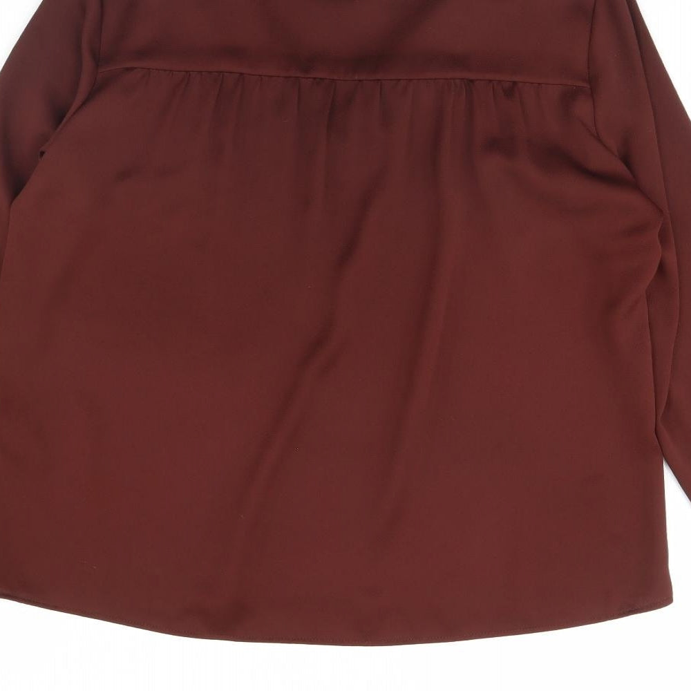 Womens UK Size 10 H&M Brown Basic Blouse
