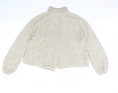 Womens UK Size 14 South Beige Cardigan Jumper