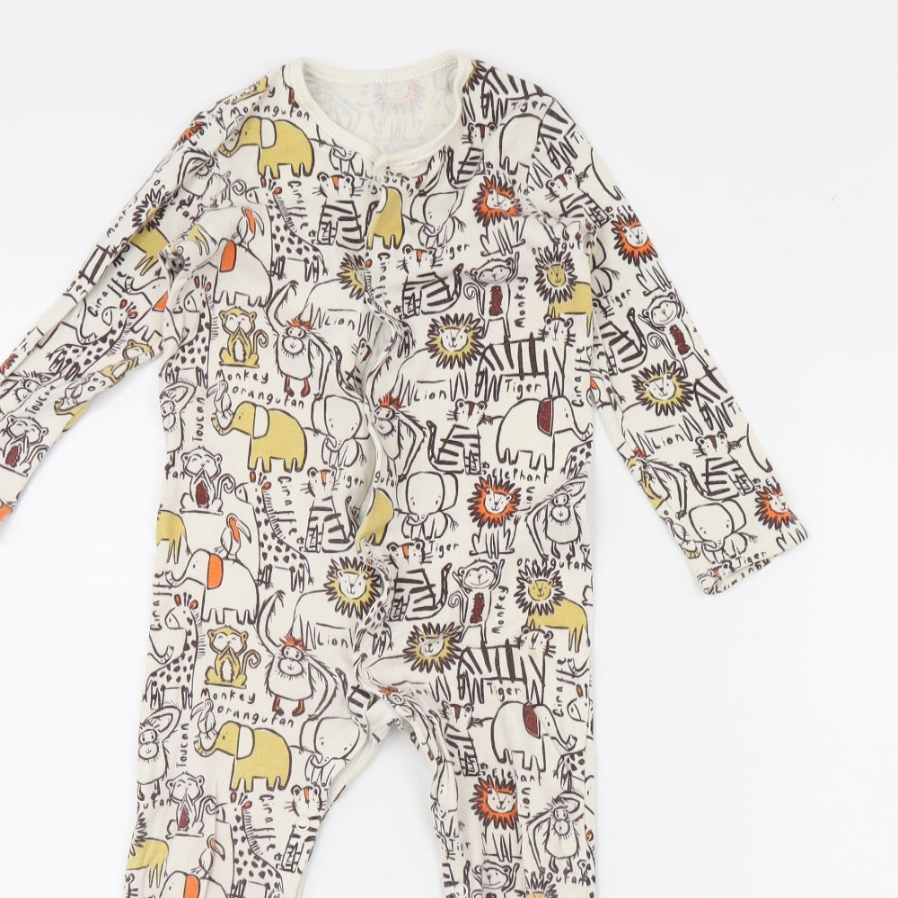 George Baby Beige Animal Print  Babygrow One-Piece Size 18 Months