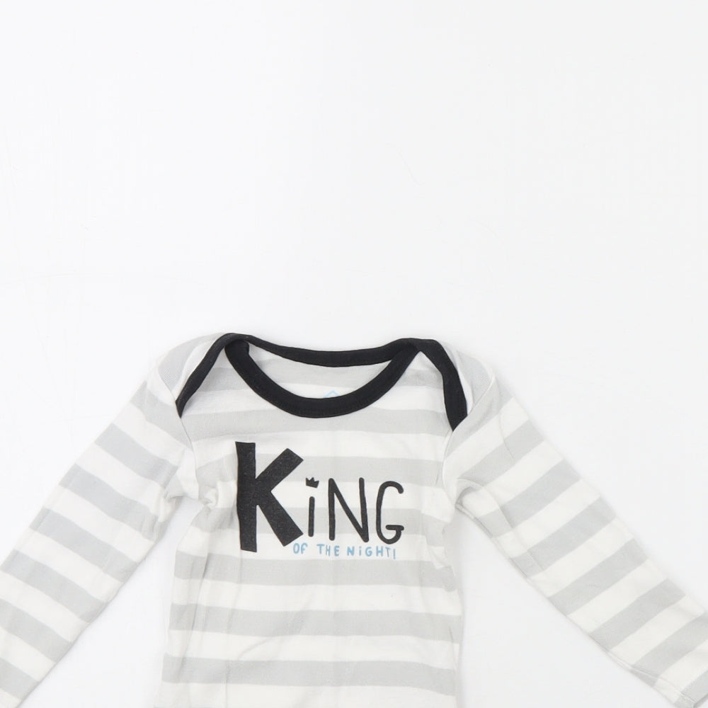 TEX Baby White Striped  Babygrow One-Piece Size 18 Months  - King