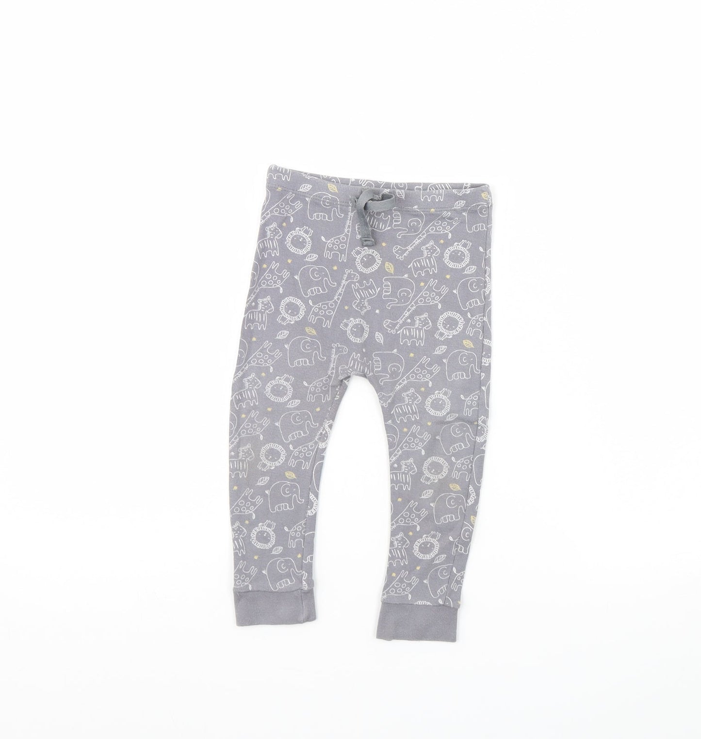 Matalan Baby Grey Animal Print  Jogger Trousers Size 12 Months