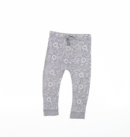 Matalan Baby Grey Animal Print  Jogger Trousers Size 12 Months
