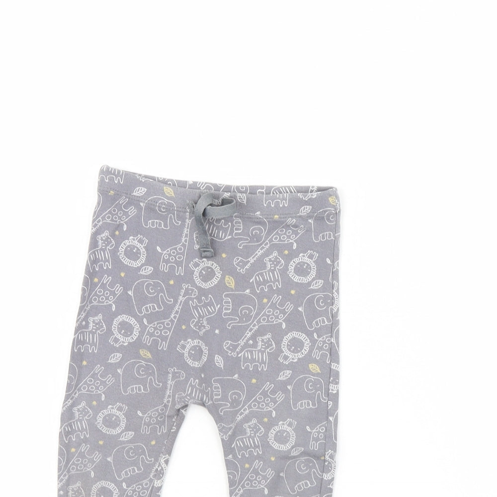 Matalan Baby Grey Animal Print  Jogger Trousers Size 12 Months