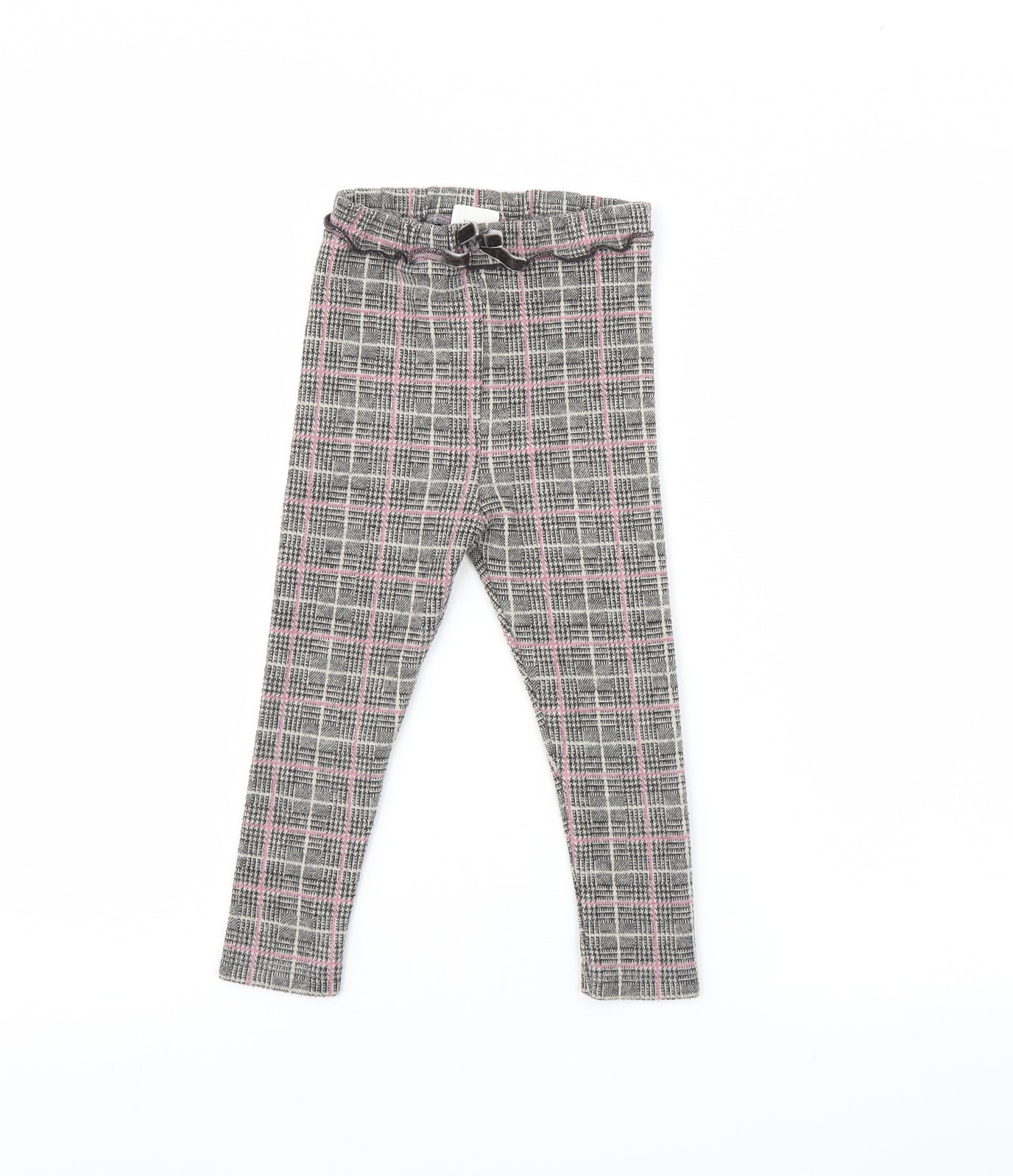 Zara Girls Black Check  Capri Trousers Size 2 Years