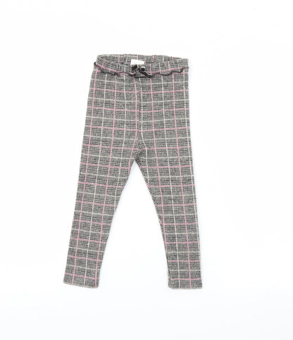 Zara Girls Black Check  Capri Trousers Size 2 Years