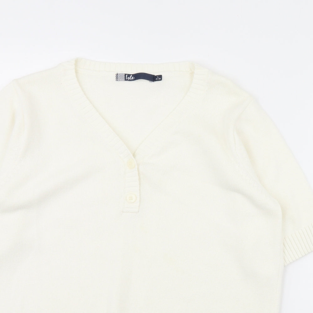 Womens UK Size L isle Ivory Pullover Jumper
