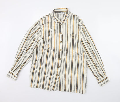 Womens UK Size 8 Topshop White Basic Button-Up