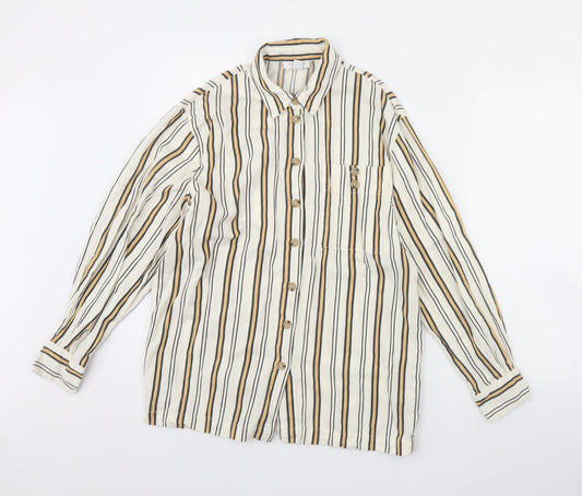 Womens UK Size 8 Topshop White Basic Button-Up