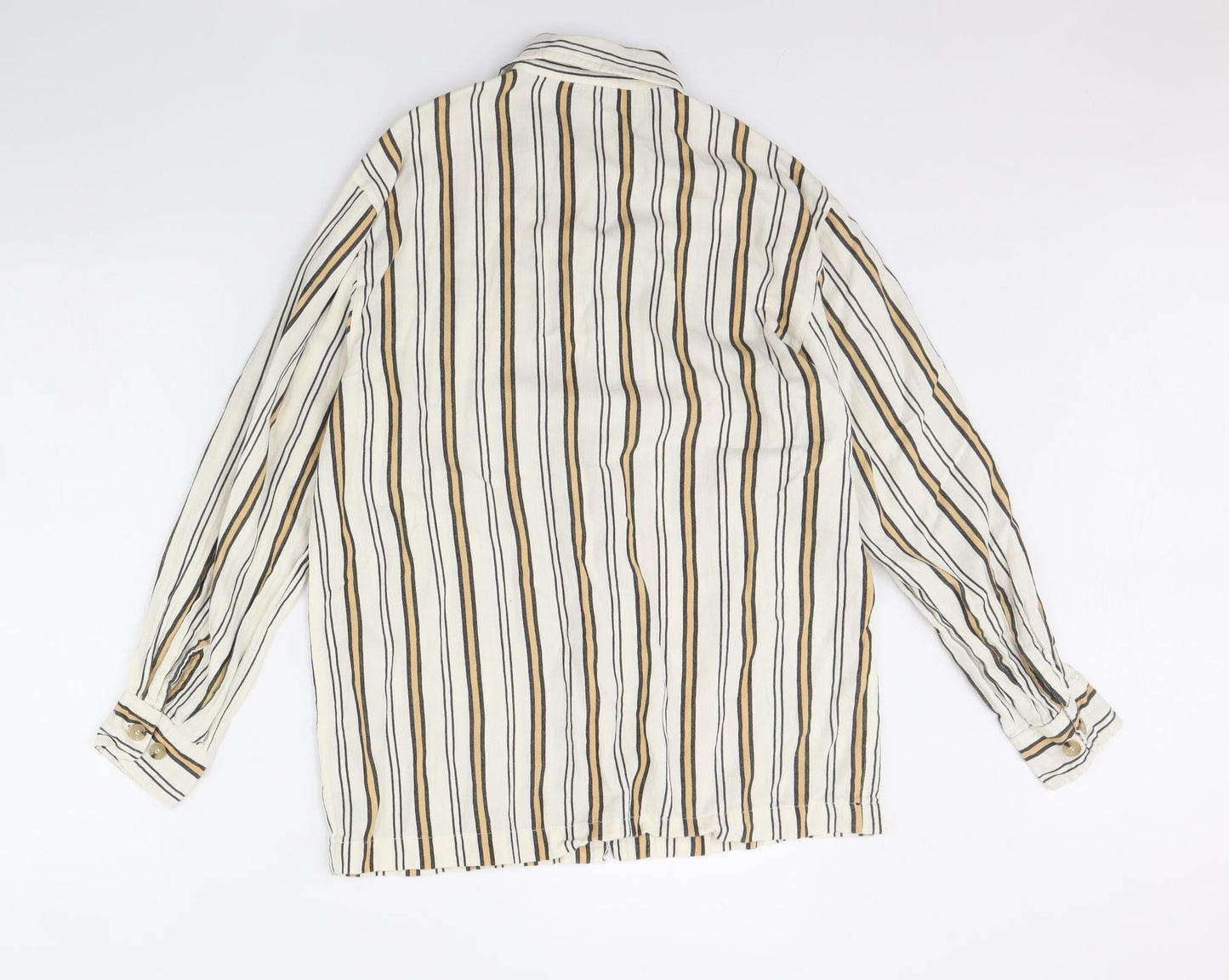 Womens UK Size 8 Topshop White Basic Button-Up